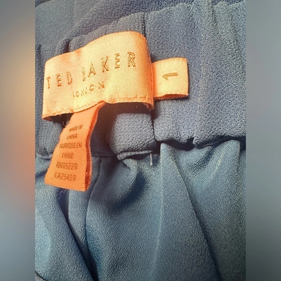 Ted Baker Women's Size 1/ US 4 Blue Floral Melma Harmony Accordion Pleat Dress - Picture 9 of 9